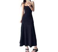 Btofellin Robes Femme sans Manches Bretelles Spaghetti Robe Longue Eté Solid Slim Fit Y6K Robe Sexy Queue de Poisson Bodycon Soirée Fête Robes Maxi for Discoteca Cocktail Club