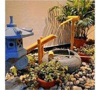 BTOIASYHF Décoration De Fontaine d'eau en Bambou, Kit De Fontaine d'eau De Jardin Zen Intérieur Extérieur avec Pompe, Paysage en Bambou Naturel Lisse Résistant À La Scission Fait À La Main
