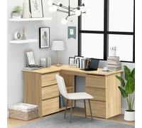 BTOIASYHF L-Shaped Corner Desk with Bookcase and Drawer, Computer Desk, Work Desk, Home Office Desk, Sonoma Oak, 145 x 100 x 76 cm, ingegn Wood A