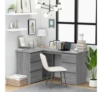 BTOIASYHF L-Shaped Corner Desk with Bookcase and Drawer, Computer Desk, Work Desk, Home Office Desk, Sonoma Oak, 145 x 100 x 76 cm, ingegn Wood A