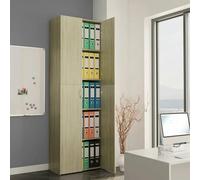 BTOIASYHF Office Cabinet, Storage Cabinet with 2 Doors and 5 Shelves, for Office, Living Room and School, Office Bookcases, 60 x 32 x 190 cm, Black