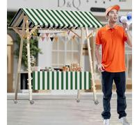 BTOIASYHF Panier Alimentaire De Vendeur De Rue en Bois pour Les Entreprises, Stalle du Vendeur De Jouets De Vente avec Roues, Stalles Légères du Marché des Agriculteurs pour Hot Dog/Nourriture