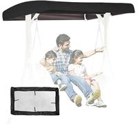 BTOIASYHF Toile de Balancelle de Jardin Toit de Rechange,210D Oxford Toile de Rechange pour Balancelle 2 3 Places Universelle Toit de Balancelle Imperméable pour Patio extérieur(Color:Noir)