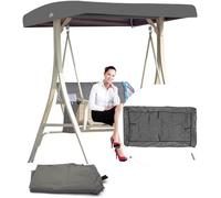 BTOIASYHF Toit de Rechange pour Balancelle de Jardin, Imperméable en 210D Oxford,Toile de Rechange Pare-Soleil à Bascule Jardin Anti-UV pour Balancelle 2 3 Places Universelle(Color:Beige)