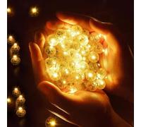 BTONGE 100 PCS LED Ballons Lampes, Mini Ballons Lumineux à LED Boule, Rond Balloon Lumière Multicouleur pour Noël, Nouvel An, Mariage, Intérieure Extérieure, Décoration de Fête de Halloween