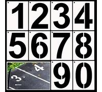 BTORER 8inch 0 à 9 Ensemble de pochoirs à grand nombre,10pcs Numéro d'adresse de trottoir réutilisable Signe de route Modèles numériques pour la peinture des panneaux de boîte aux lettres de bricolage