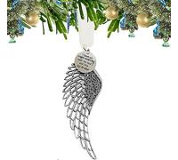 BTORER Décoration de Noël en forme d'aile d'ange unique à suspendre, en souvenir d'un être cher, décorations commémoratives pour la perte d'un être cher, décorations de sapin de Noël