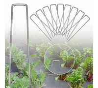 BTORER Lot de 10 piquets de jardin polyvalents en forme de U en acier, 150 mm, pour sécuriser la pelouse, tissu anti-mauvaises herbes, tuyau d'arrosage (15 mm)