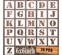 BTORER Lot de 26 pochoirs pour lettres de 6 pouces, en plastique, réutilisables, pour la pulvérisation d'alphabet, pour la peinture, la décoration murale, les projets d'artisanat, les noms de famille