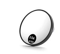 BTORER Miroir de maquillage grossissant x15, miroir rond amovible, 2 ventouses pour application de maquillage, pince à épiler, enlever les points noirs et les imperfections pour un montage facile,