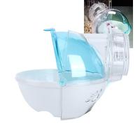 BTOSEP Belle baignoire pour hamster avec sable, matériau sûr pour les petits animaux de compagnie, contient une dispersion pour hamster et souris, plastique transparent (bleu)