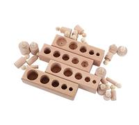 BTOSEP Blocs de Cylindres à Boutons éducatifs en Bois de Hêtre, Jouet à Douille Cylindrique pour L'éducation de la Petite Enfance