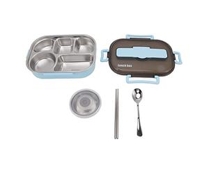 BTOSEP Boîte à Lunch Thermique avec 5 Compartiments (Bleue) | Matériau non toxique, passe au -ondes, portable, idéal pour les adultes et les enfants.