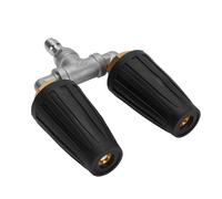 BTOSEP Buse turbo rotative pour nettoyeur haute pression avec puissance de 4000 PSI pour un nettoyage efficace des voitures, jardins et allées en acier inoxydable (noir)