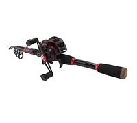 BTOSEP Canne à pêche et moulinet en fibre de carbone - Kit de pêche rétractable avec accessoires d'appât pour eau douce et salée - 2 m