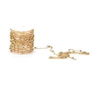 BTOSEP Chaînes de Bijoux DIY, Perle en Métal Inoxydable, Bobine de Chaîne Dorée pour Pull, Vêtements, Collier, Bracelet, Fabrication de Bijoux