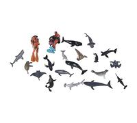 BTOSEP Ensemble de figurines d'animaux marins réalistes pour un jeu créatif, assortiment de 20 jouets pour et amateurs, en plastique robuste