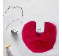 BTOSEP Fil de laine angora en mohair doux pour tisser des écharpes, foulards et pulls de différentes couleurs (14 rose rouge)