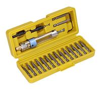 BTOSEP Jeu de Forets Extracteurs de Vis en Acier Rapide | Comprend des embouts cruciformes, plats et fraisés, faciles à transporter, petites opérations
