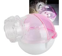 BTOSEP Jolie salle de bain pour hamster avec sable | Matériau sûr pour les petits animaux de compagnie | Contient des dispersions pour hamster et souris | Plastique transparent (rose)