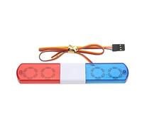 BTOSEP Lampe de police à LED RC, design de simulation durable, 4 modes pour voitures télécommandées 1/8 1/10, bleu, rouge, jaune, matériau de qualité supérieure (rouge bleu)