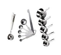 BTOSEP Lot de 10 tasses doseuses en acier inoxydable avec nivellement pour cuisson, cuisson, passent au lave-vaisselle, ustensiles de cuisine (type 2)