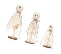 BTOSEP Lot de 3 décorations en bois pour fantômes, centres de table effrayants, parfaits pour les intérieurs