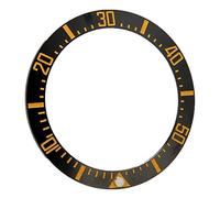 BTOSEP Lunette de montre en céramique, bague de graduation exquise pour la réparation de montres, accessoire de rechange de lunette de 40 mm pour horloger, Caractère doré, dos noir