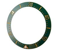 BTOSEP Lunette de montre en céramique, bague de graduation exquise pour la réparation de montres, accessoire de rechange de lunette de 40 mm pour horloger, Caractère doré, dos vert