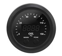 BTOSEP Manomètre de pression d'huile haute performance ultra fin 150 PSI pour modifications générales du véhicule ABS avec LED rouge et fond blanc 2-1/16"
