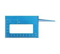 BTOSEP Règle d'angle 45°/90° pour la mesure dans les projets de travail du bois, alliage d'aluminium durable, longueur 0-150mm, 1 règle droite (bleu)