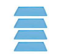 BTOSEP Tapis de Déshydrateur en Silicone de qualité Alimentaire, Haute Température, Empêche le Collage des Plateaux de Déshydrateur de Fruits avec Bord 4 Pièces (Bleue)