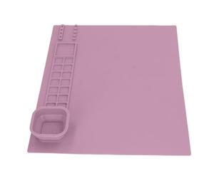 BTOSEP Tapis de peinture en silicone pour enfants, durable et facile à nettoyer, pour activités créatives, 49 x 39 cm, idéal pour la maison et l'école (rose)