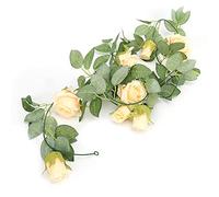 BTOSEP Vignes Fleuries, Décor Romantique pour Les Maisons 2m (Champagne) | Fleurs artificielles réalistes, parfaites pour les mariages, accents de jardin, installation facile, rose blush pour la