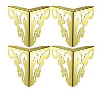 Btowin 6 inch Pieds De Meuble en Métal, 4 Pièces Pieds De Table en Fer Moderne Style Industriel pour DIY Banc Chaise Bureaux Café Lit Armoire Ciselé Doré