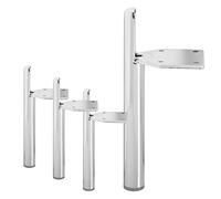 Btowin Lot de 4 pieds de meubles modernes en métal chromé pour armoire, commode, meuble TV, table basse - 17,8 cm