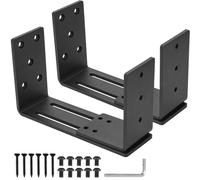 Btowin VCF Lot de 2 supports de porte réglables en métal robuste pour porte de 5 x 10 cm, supports de verrouillage de porte noirs pour maison, entrepôt, grange, abri de jardin, garage, porte de