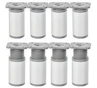 Btowin VCF Lot de 8 pieds de meubles en métal de 5 cm - Moderne - En aluminium - Réglable en hauteur - Ronds - Pour armoire, canapé, meuble TV, commode