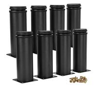 Btowin VCF Lot de 8 pieds de meubles ronds et réglables en acier inoxydable de 10 cm pour table, armoire, cuisine, meuble TV