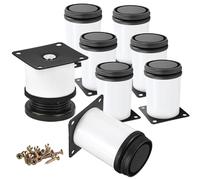 Btowin VCF Lot de 8 pieds de meubles ronds et réglables en acier inoxydable de 5 cm pour table, armoire, cuisine, meuble TV