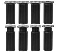 Btowin VCF Lot de 8 pieds de meubles ronds noirs en alliage d'aluminium de 5 cm, hauteur réglable de 0 à 20 mm, pieds de rechange pour armoire, table, canapé, placard
