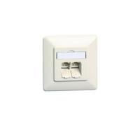 28345888 130C381002-I BTR prise murale module E-DAT C6A, Cat.6A (ISO), 2-prises, encastrée, blanc pur RAL 9010