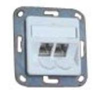 BTR IT CONNECT E-DAT modul 8/8(8) UPk - Prise à montage encastré - CAT 6 - RJ-45 X 2 - blanc pur, RAL 9010 G