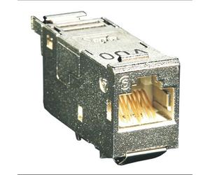 BTR NETCOM E-DAT modul Cat.6A RJ-45 8(8) Argent - Connecteur unique, Dimensions 41.95x14.7x19.1mm, Réf. 130910-I