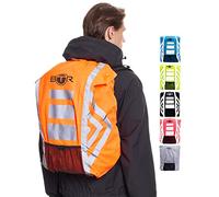 BTR Protection pour Sac à Dos Rouge - Haute visibilité et étanche avec Bandes 3M réfléchissantes et Bandes imprimées Ultra réfléchissantes. Orange. Medium
