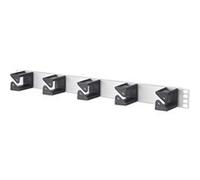 Btr rangierfeld 19, 1he, front alu eloxiert - 19 rangierplastron avec 5 noiren kabelführungsbügeln 56 mm, 130894-01-al-e G