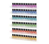 BTremary Transparent Acrylique Vernis À Ongles Support Organisateur Racks De Stockage Pour Mur 6 Pack Étagère Suspendue Flottant Support Mural Peut contenir jusqu'à 96 Bouteilles.