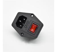 BTRQHEIB Module d'entrée 10A 250V, 1 pièce, Interrupteur à fusible, Prise de Courant mâle, 3 Broches, IEC320 C14(Rosso)