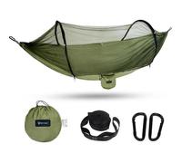 Btrwor Hamac D'exterieur Avec Moustiquaire Hamac De Voyage En Nylon Charge Maximale De 300 Kg 260 X 140 Cm Accessoires De Ca Multicolore