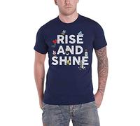 BTS BT21 T-Shirt Imprimé Officiel Rise & Shine (Bleu Marin) S